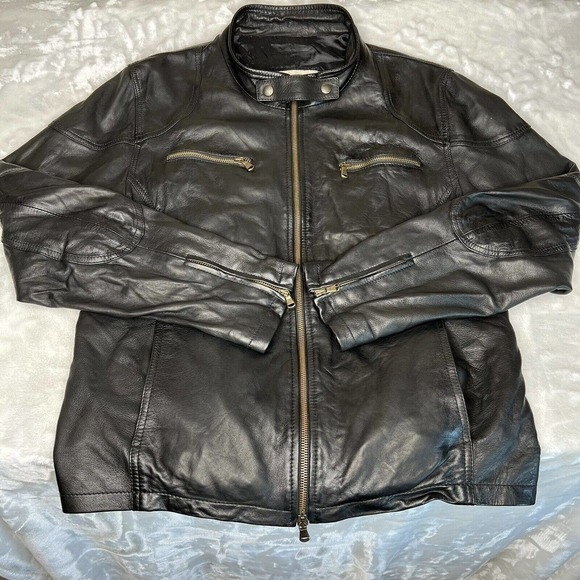 ADAM Women's Black 100% Leather Italian Made Long Sleeve Full-Zip Jacket - Picture 3 of 9